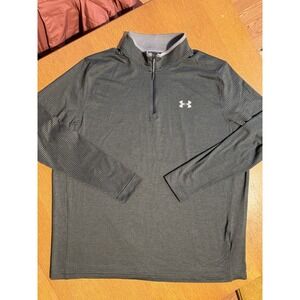 Under Armour ColdGear Infrared 1/4 Zip 2XL Gray‎ Stripe Pullover Loose Fit UA
